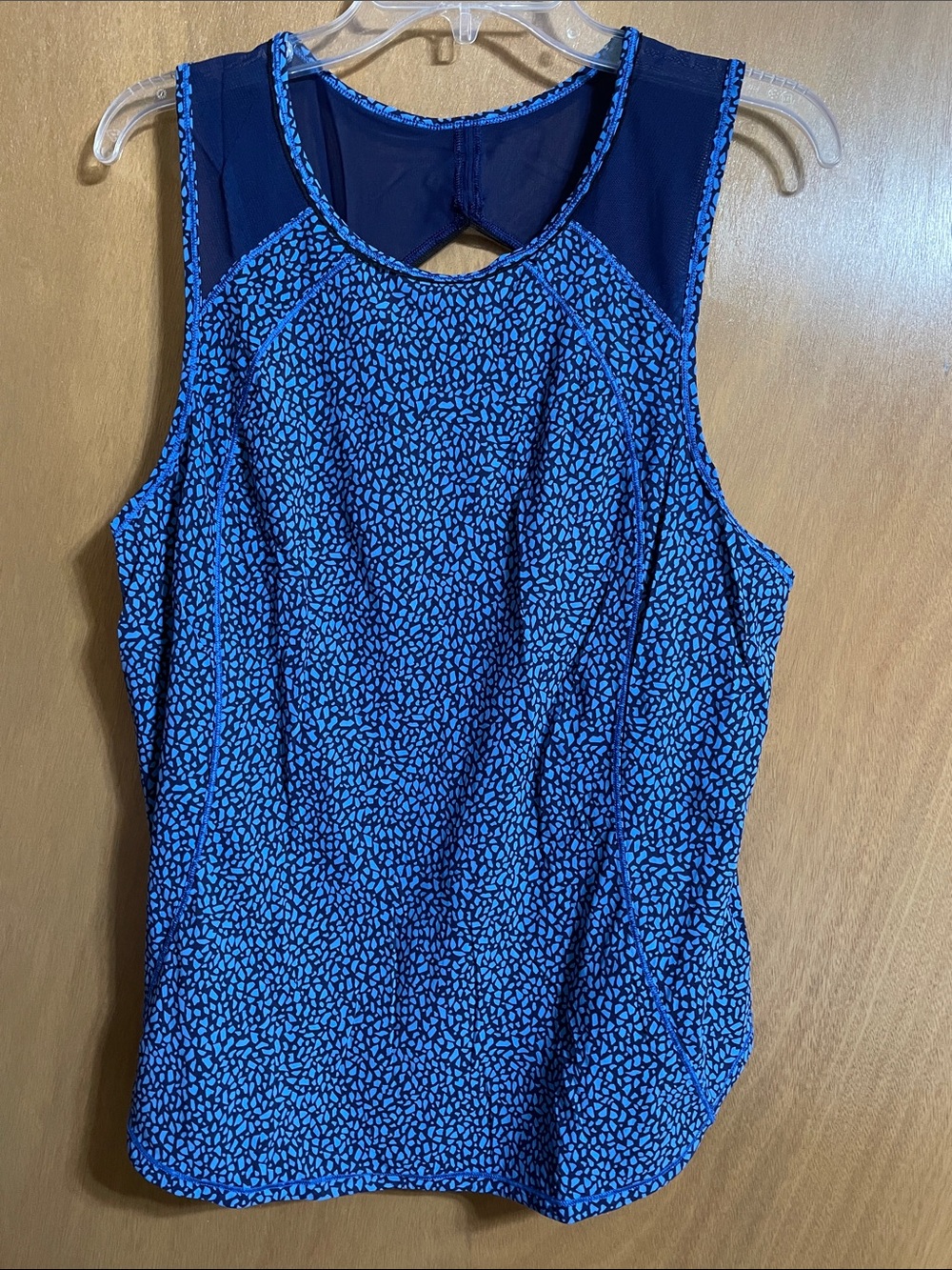 lululemon athletica Blue Patterned Sleeveless Athletic Tank